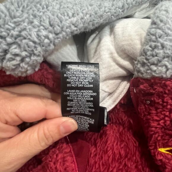 NFL Team Apparel Commanders Burgundy Gray Hooded Fleece Baby Romper 6-9M - Picture 4 of 9